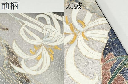 平和屋着物●染色作家　草野一騎　六通柄袋帯　花鳥文　金彩　引箔　正絹　逸品　CABG6170hy