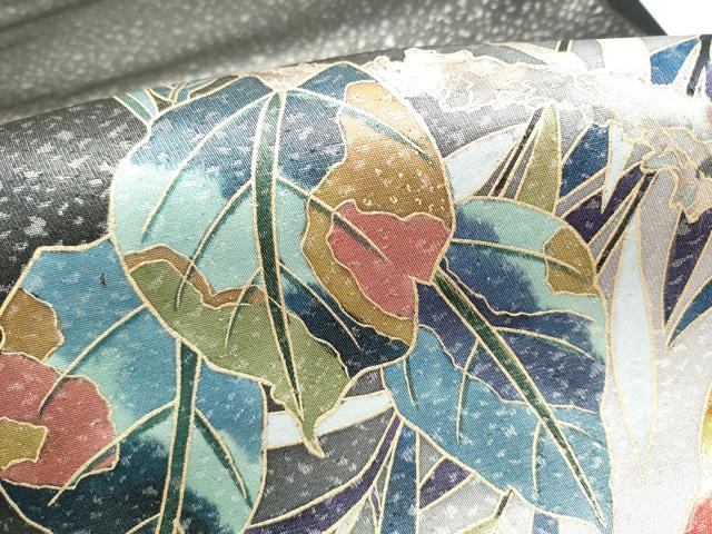 平和屋着物●染色作家　草野一騎　六通柄袋帯　花鳥文　金彩　引箔　正絹　逸品　CABG6170hy