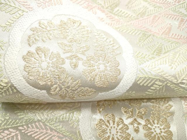 平和屋着物●六通柄袋帯　唐織　松菱地紋兵茄子六鳳鳥文様　常磐華紋　金銀糸　正絹　逸品　CABG6177hy