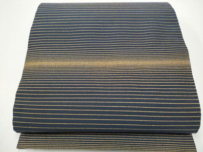 平和屋着物●全通柄袋帯　横段文　金糸　正絹　逸品　CABG6179hy