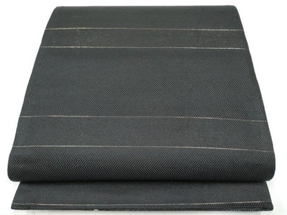 平和屋着物●六通柄袋帯　幾何学文様　金銀糸　正絹　逸品　CABG6186hy