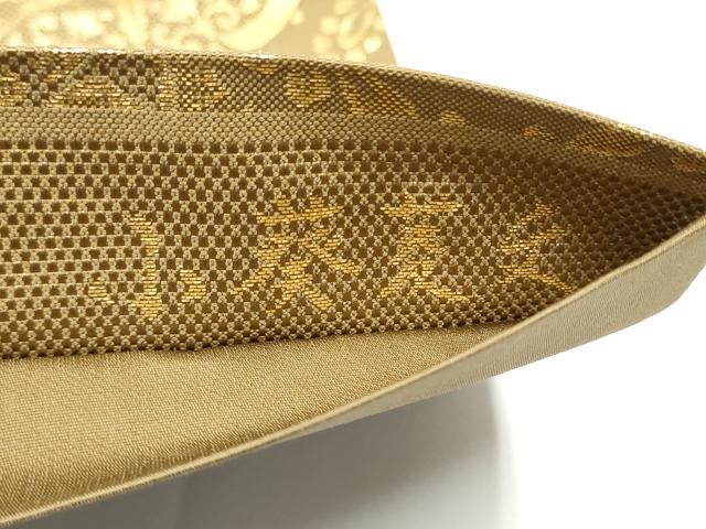 平和屋着物●全通柄袋帯　草木染　小葵菱文　金糸　正絹　逸品　CABG6192hy