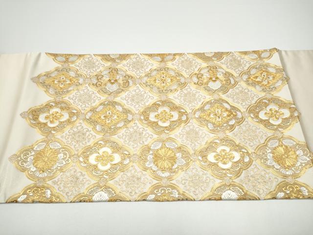 平和屋着物●銀座きしや　太鼓柄袋帯　駒刺繍　総刺繍　花唐草文　金糸　正絹　逸品　CABG6198hy