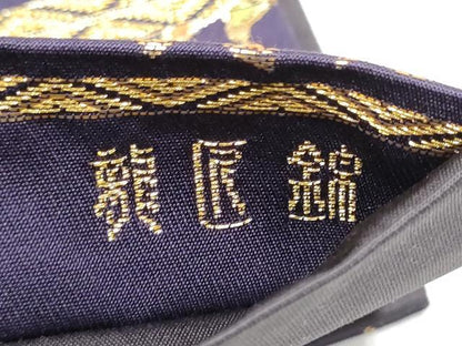 平和屋着物●龍村晋謹製　六通柄袋帯　龍辰錦　金糸　証紙付き　正絹　逸品　CABG6206hy