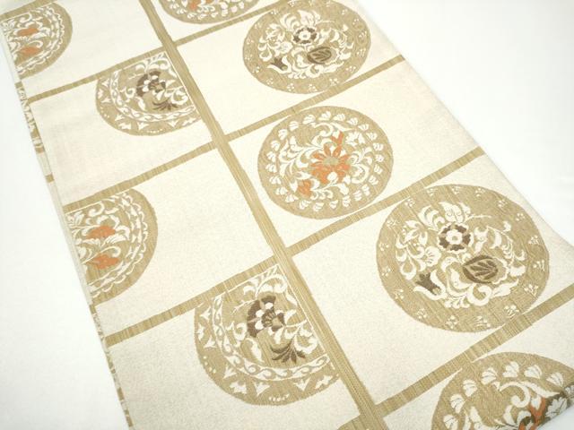 平和屋着物●全通柄袋帯　草花丸文　正絹　逸品　CABG6207hy