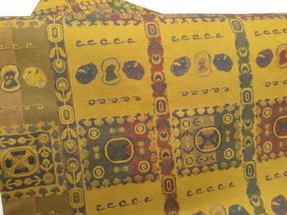 平和屋着物●全通柄　九寸名古屋帯　幾何学文様　正絹　逸品　CABG6219hy