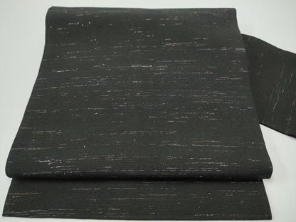 平和屋着物●全通柄　九寸名古屋帯　紬地　霞文　金糸　正絹　逸品　CABG6223hy