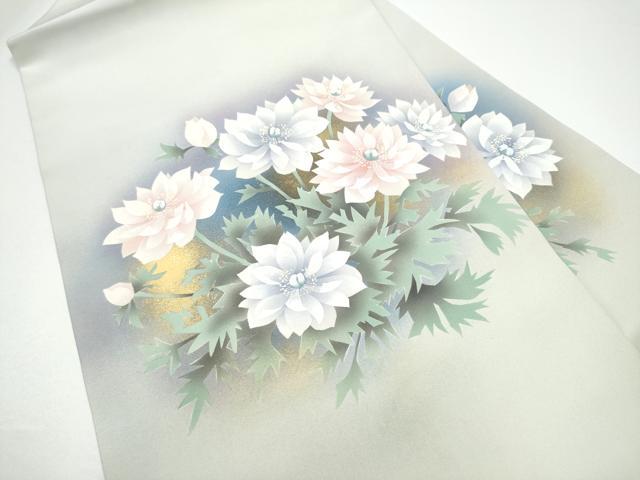 平和屋着物●九寸名古屋帯　枝花文　金彩　正絹　逸品　CABG6224hy