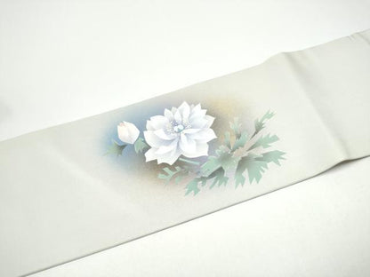 平和屋着物●九寸名古屋帯　枝花文　金彩　正絹　逸品　CABG6224hy