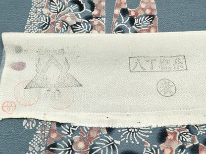 平和屋着物●九寸名古屋帯　作家物　草木手染　エ霞花文　鬼しぼ縮緬　反端付き　正絹　逸品　CABG6226hy