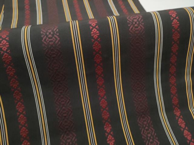 平和屋着物●本場筑前博多織　八寸名古屋帯　献上　黒地　正絹　逸品　CABG6230hy