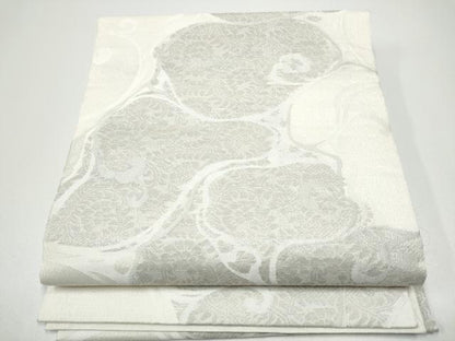 平和屋着物▽世界的友禅作家　千地泰弘　九寸開き名古屋帯　スリーシーズン　春夏秋　更紗花唐草文　正絹　逸品　CABG6232hy