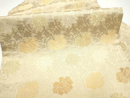 平和屋着物●九寸名古屋帯　花唐草文　金糸　正絹　逸品　CABG6236hy