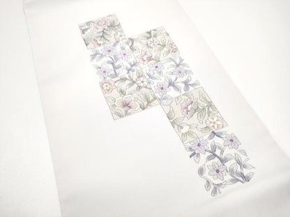 平和屋着物●塩瀬　九寸開き名古屋帯　作家物　枝花文　金彩　正絹　逸品　CABG6246hy