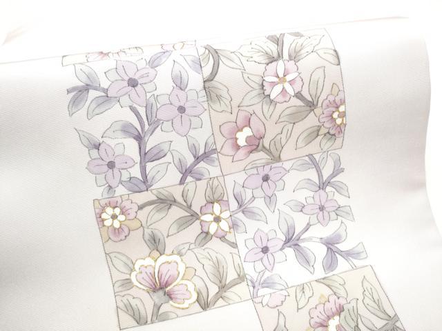 平和屋着物●塩瀬　九寸開き名古屋帯　作家物　枝花文　金彩　正絹　逸品　CABG6246hy