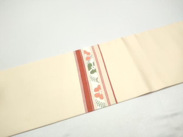 平和屋着物●塩瀬　九寸名古屋帯　舞花間道　正絹　逸品　CABG6253hy