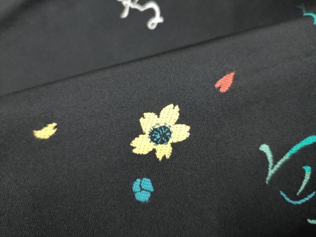平和屋着物●九寸名古屋帯　色は匂へど　黒地　銀糸　正絹　逸品　CABG6257hy