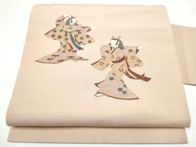 平和屋着物●九寸名古屋帯　紬地　童子　金彩　正絹　逸品　CABG6259hy