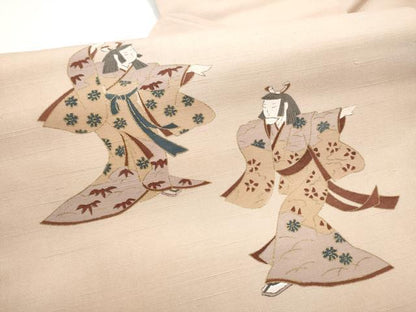 平和屋着物●九寸名古屋帯　紬地　童子　金彩　正絹　逸品　CABG6259hy