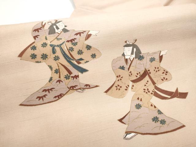 平和屋着物●九寸名古屋帯　紬地　童子　金彩　正絹　逸品　CABG6259hy