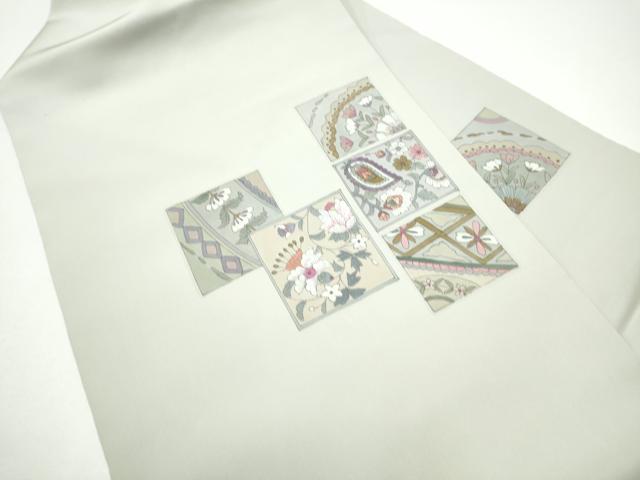 平和屋着物●塩瀬　九寸名古屋帯　色紙重ね吉祥花文　正絹　逸品　CABG6264hy