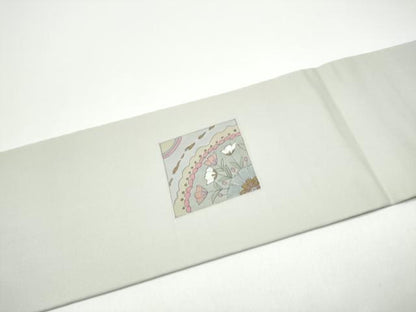 平和屋着物●塩瀬　九寸名古屋帯　色紙重ね吉祥花文　正絹　逸品　CABG6264hy