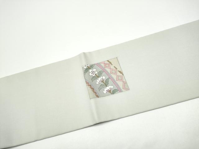 平和屋着物●塩瀬　九寸名古屋帯　色紙重ね吉祥花文　正絹　逸品　CABG6264hy