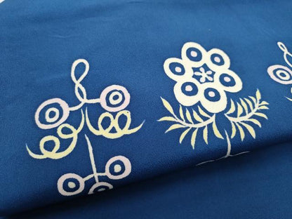平和屋着物●九寸名古屋帯　幾何学花文　金彩　鬼しぼ縮緬　正絹　逸品　CABG6265hy