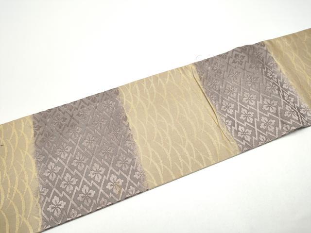 平和屋着物●九寸名古屋帯　唐織　松皮菱花文　金糸　正絹　逸品　CABG6267hy