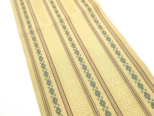 平和屋着物●本場筑前博多織　半幅帯　献上　一重帯　正絹　逸品　CABG6269hy
