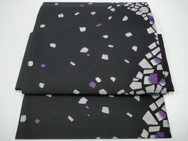 平和屋着物●塩瀬　つけ帯　箔散らし文　金彩　さが美扱い　正絹　逸品　CABG6277hy