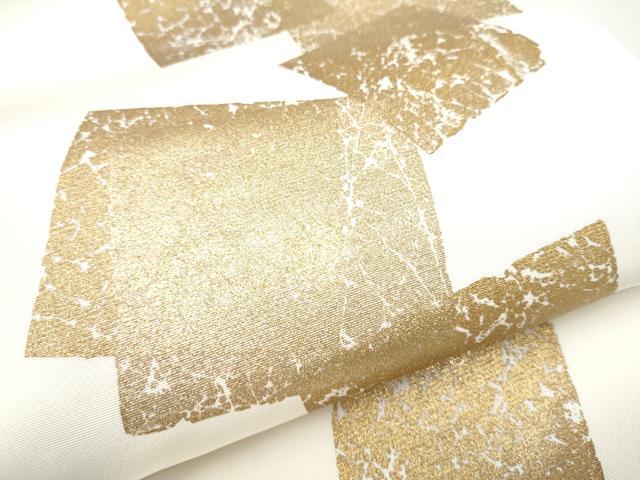 平和屋着物●塩瀬　つけ帯　色紙重ね文　金彩　正絹　逸品　CABG6278hy