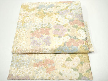 平和屋着物●つけ帯　唐織　流水小花文　金糸　正絹　逸品　CABG6279hy