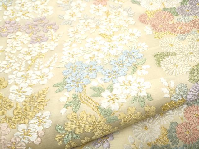平和屋着物●つけ帯　唐織　流水小花文　金糸　正絹　逸品　CABG6279hy