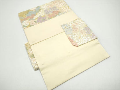 平和屋着物●つけ帯　唐織　流水小花文　金糸　正絹　逸品　CABG6279hy