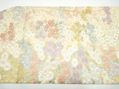 平和屋着物●つけ帯　唐織　流水小花文　金糸　正絹　逸品　CABG6279hy