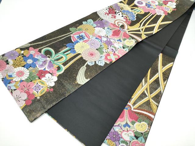 平和屋着物●六通柄袋帯　唐織　くす玉　金銀糸　引箔　正絹　逸品　CABG6290hy