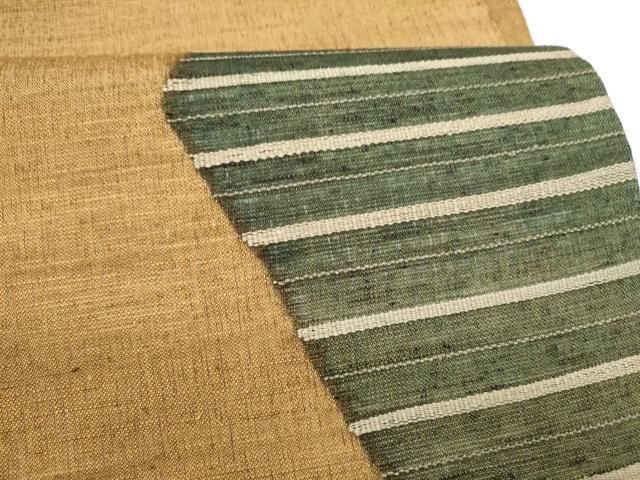 平和屋着物▽太鼓柄袋帯　スリーシーズン　春夏秋　紬地　横段文　正絹　逸品　CABG6297hy