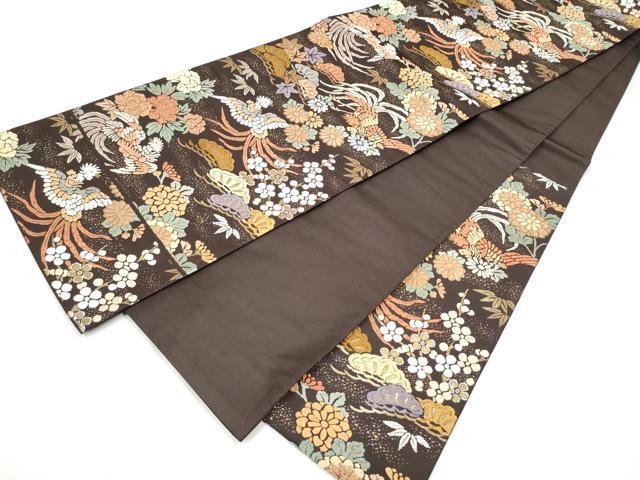 平和屋着物●六通柄袋帯　唐織　鳳凰草花丸文　金糸　正絹　逸品　CABG6301hy