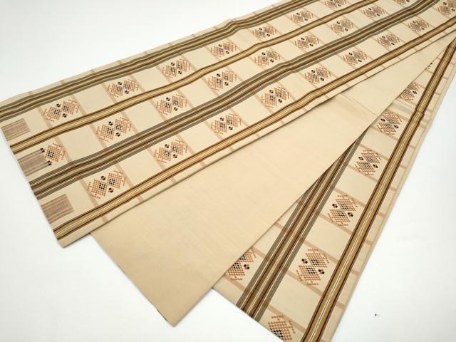 平和屋着物●本場筑前博多織　全通柄袋帯　幾何学文　証紙付き　正絹　逸品　CABG6303hy