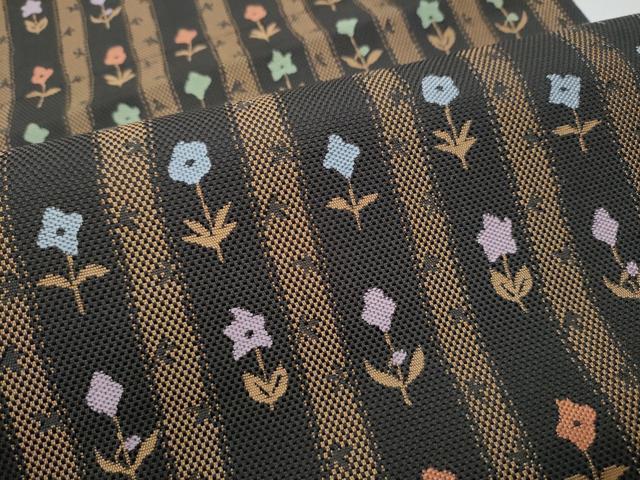 平和屋着物●本場筑前博多織　八寸名古屋帯　草花間道　正絹　逸品　CABG6307hy