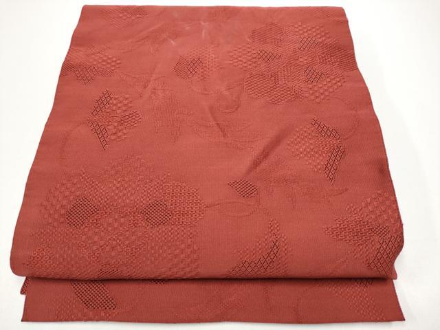 平和屋着物●爪掻き本綴れ　八寸名古屋帯　花唐草文　正絹　逸品　CABG6311hy