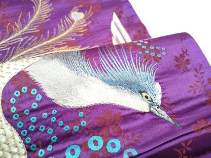 平和屋着物●アンティーク　大正ロマン　太鼓柄　京袋帯　総刺繍　鳳凰　金糸　正絹　逸品　CABG6313hy