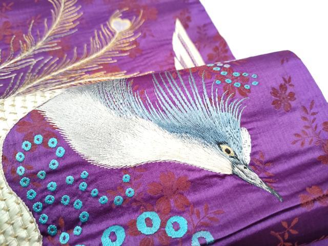 平和屋着物●アンティーク　大正ロマン　太鼓柄　京袋帯　総刺繍　鳳凰　金糸　正絹　逸品　CABG6313hy