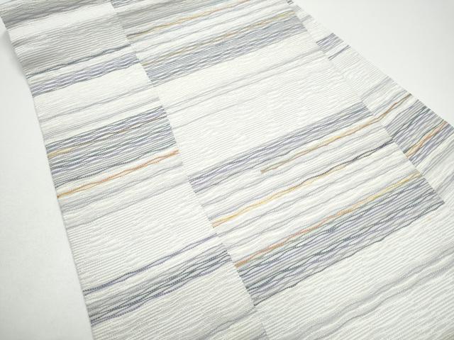 平和屋着物●九寸名古屋帯　よろけ縞　正絹　逸品　CABG6319hy