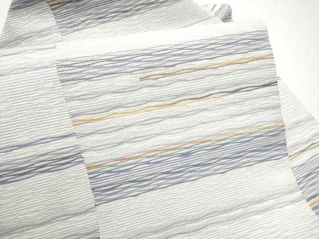 平和屋着物●九寸名古屋帯　よろけ縞　正絹　逸品　CABG6319hy