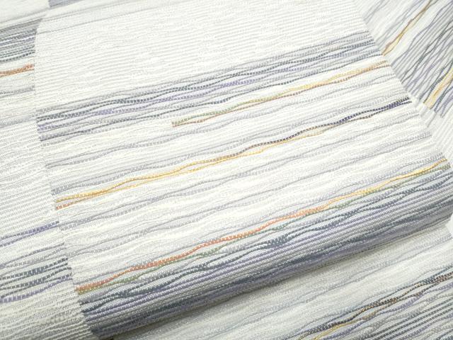平和屋着物●九寸名古屋帯　よろけ縞　正絹　逸品　CABG6319hy