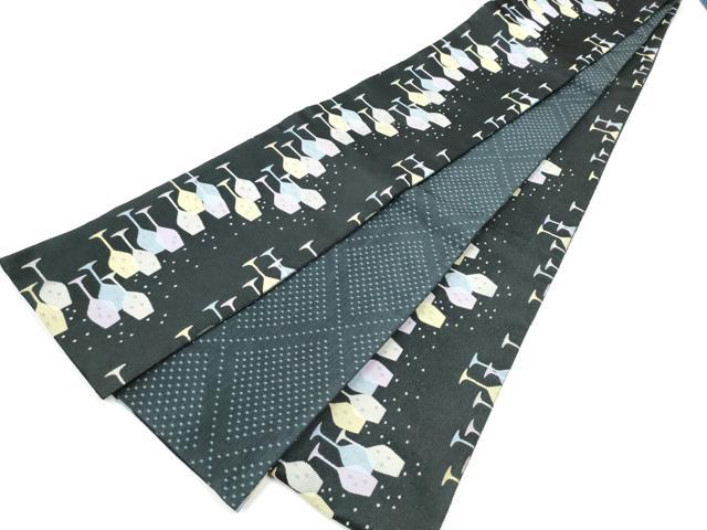 平和屋着物●両面　半幅帯　ワイングラス　CABG6327hy