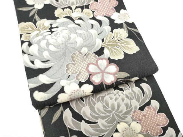 平和屋着物●両面　半幅帯　乱菊　舞桜文　CABG6329hy
