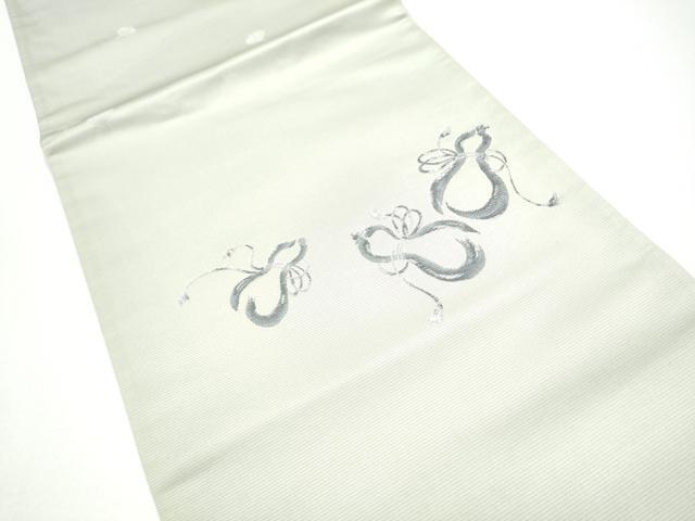 平和屋着物●太鼓柄袋帯　瓢箪　銀糸　正絹　逸品　CABG6351hy